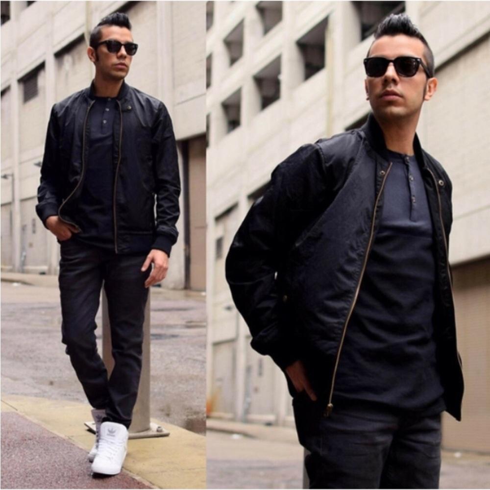 Robert Geller x Five Four Bogart Bomber Jacket Black Men’s Size S Zip Front